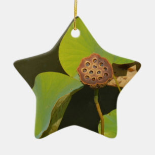 Lotusblommapoden och Lilly vadderar Julgransprydnad Keramik