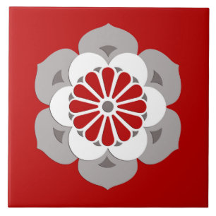 Lotusblommar blommar mandalaen, mörk - som är r kakelplatta