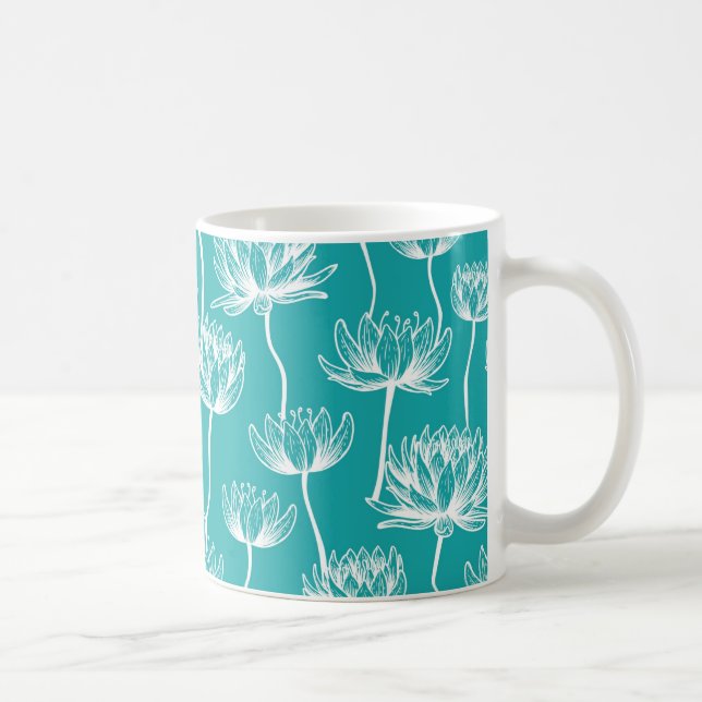 Lotusblommönster Kaffemugg (Höger)