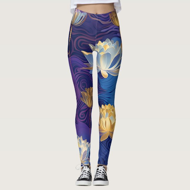 lotusblommor leggingar leggings (Framsida)