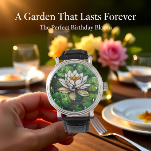 Lotusdamm Glasmosaik Armbandsur