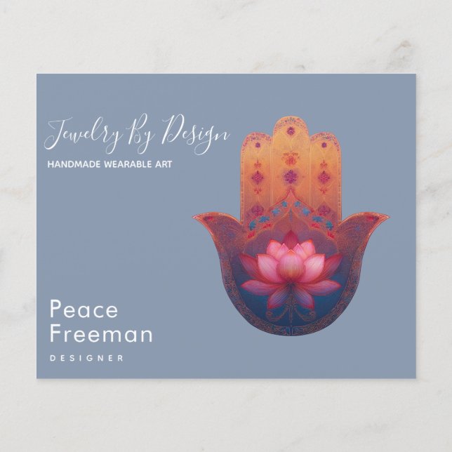 Lotusförbannelse | Hamsa Hand Flygblad (Baksidan)