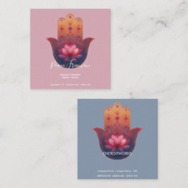 Lotusförbannelse | Hamsa Hand Fyrkantigt Visitkort