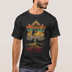Lotusmandala Yin Yang Helig Geometri Andlig T Shirt