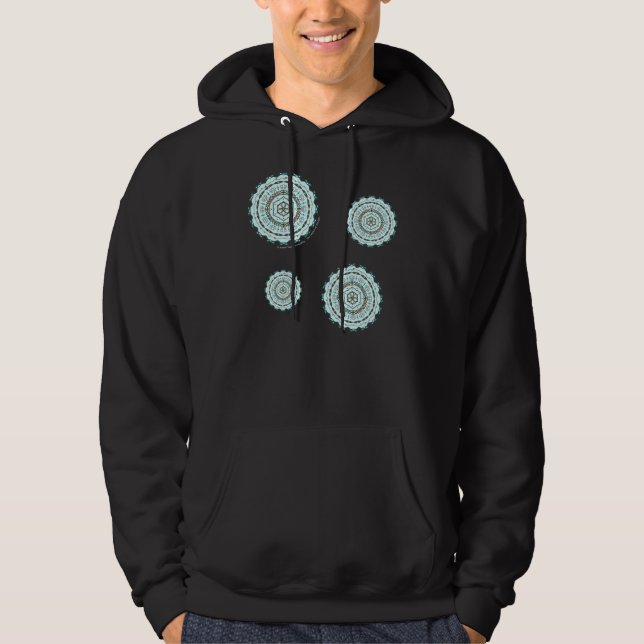 Lotusvävd herrmörk tröja sweatshirt med luva (Framsida)