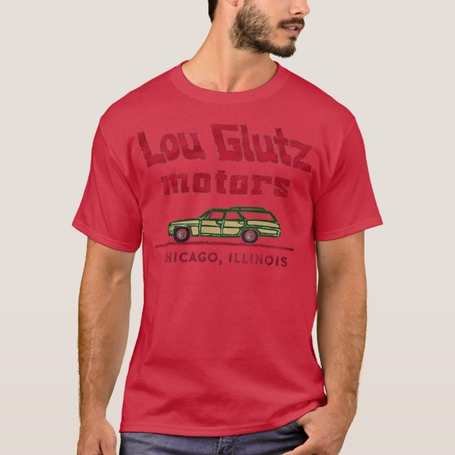 Lou Glutz Motors Funny T Shirt (Framsida)