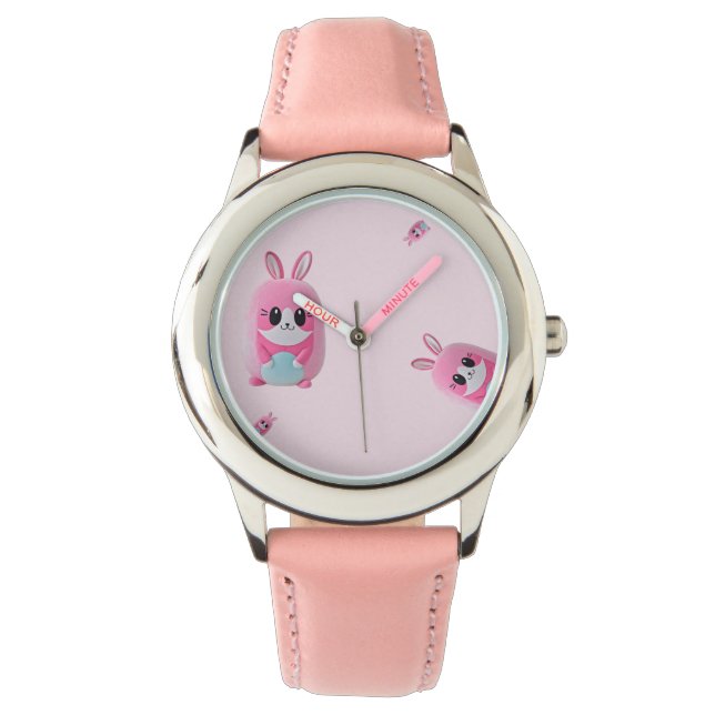 "Lou Lou". En fegt rosa varelse Armbandsur (Framsida)