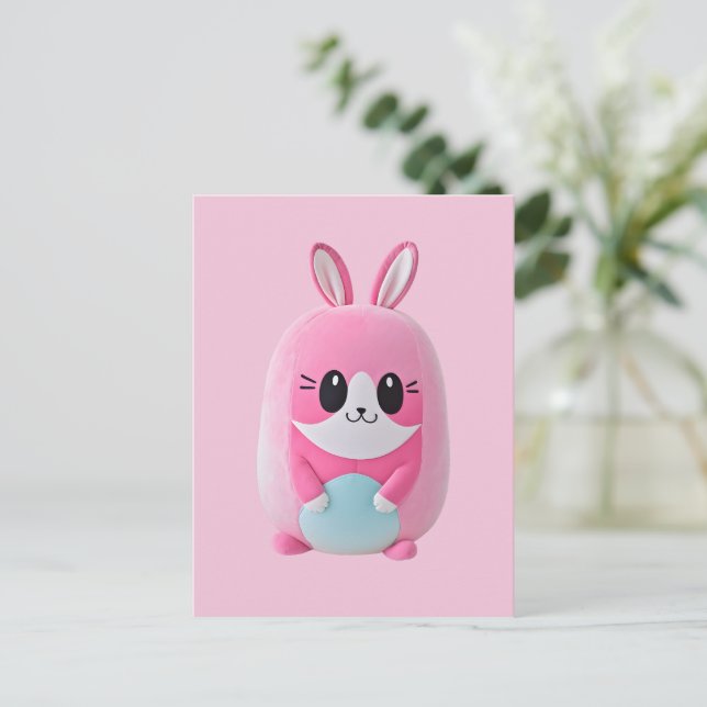 "Lou Lou". En fegt rosa varelse Inbjudan Vykort (Stående Fram)