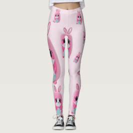 "Lou Lou". En fegt rosa varelse Leggings