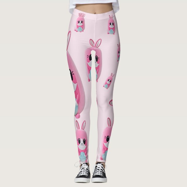 "Lou Lou". En fegt rosa varelse Leggings (Framsida)