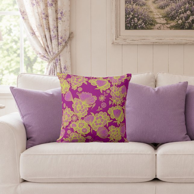 Lou Pop 💜💛 Barock Floral Kudde (Skapare uppladdad)