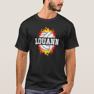 Louann Namn Volleyball Player Girls Boll och Net S T Shirt