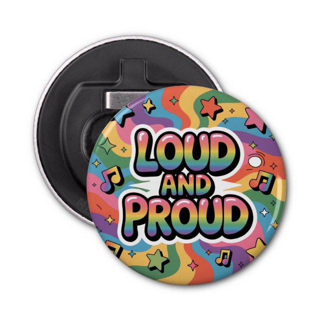 LOUD AND PROUD | LGBTQ+ Pride Ally Flasköppnare (Framsidan)