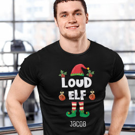 Loud Elf-familjen matchar jul med namn T Shirt