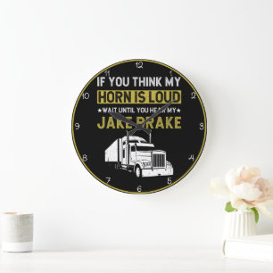 Loud Horn Jake Brake Trucker Stor Klocka