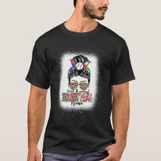 Loud och Proud Baseball Nana Leopard Messy Bun Moo T Shirt