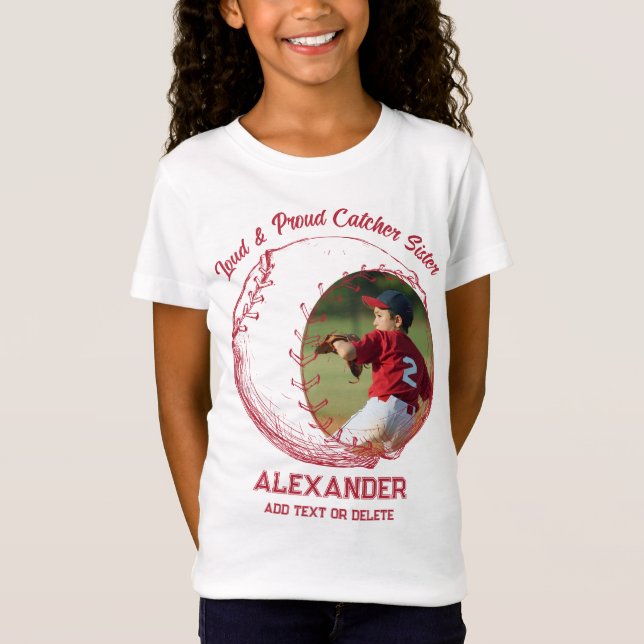 Loud och Proud Baseball Sister, Little League Team T Shirt (Framsida)