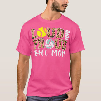 Loud och Proud Boll Mamma Leopard Softball Volleyb T Shirt