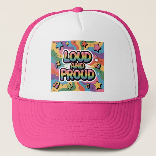 Loud och Proud - Färgfull Psychedelic LGBTQ+ Ally Keps (Framsida)