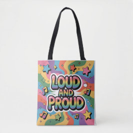 Loud och Proud - Färgfull Psychedelic LGBTQ+ Ally Tygkasse