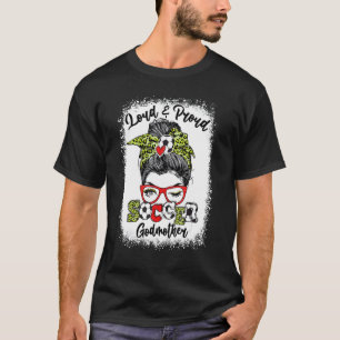 Loud och Proud Soccer Godmor Messy Bun Bleached T Shirt
