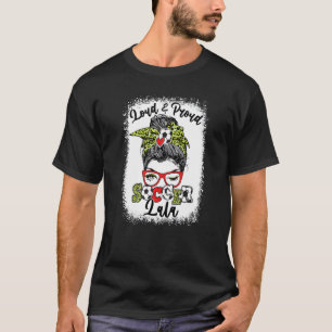 Loud och Proud Soccer Lala Messy Bun Bleached T Shirt