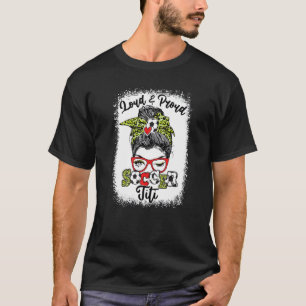 Loud och stolt Fotboll Titi Messy Bun Bleached T Shirt