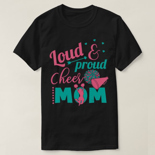 Loud & Prod Cheer Mamma Mor Mamma Cheerlead T Shirt (Design framsida)
