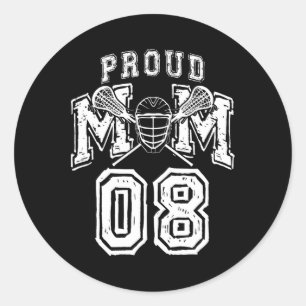Loud Proud Lacrosse Mamma Number Player 08 Mamma F Runt Klistermärke
