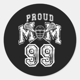 Loud Proud Lacrosse Mamma Number Player 99 Mamma F Runt Klistermärke
