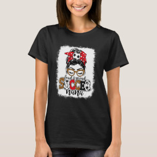 Loud & Proud Soccer Nana Messy Bun Mor Leopard T Shirt