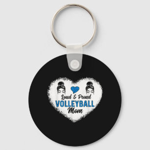 Loud & Proud Volleyball Mamma Messy Bun Hair Mor' Nyckelring