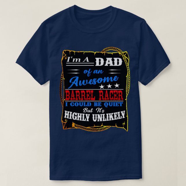 Loud Rodeo Barrel Racer Pappa T Shirt (Design framsida)