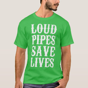 Loud Rör Spara Lives Motorcle Biker Biker Manar T Shirt