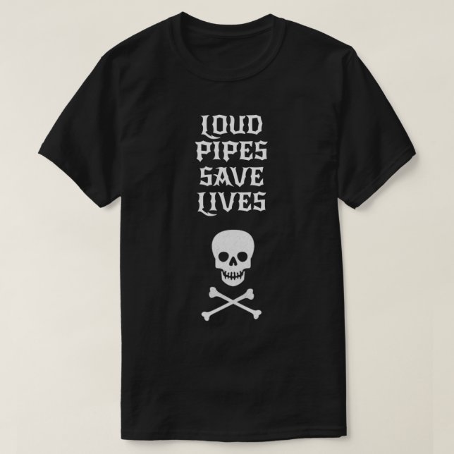 Loude Rör Spara Lives Biker Motorcycle Riders & M T Shirt (Design framsida)