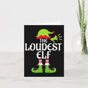 Loudest Elf Matching Family Group jul Party Kort