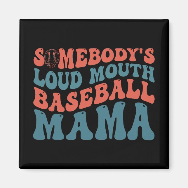 Loudmouth Baseball Mamma Magnet (Framsidan)