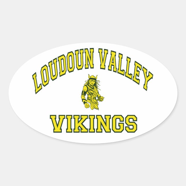 Loudoun Valley Vikings Ovalt Klistermärke (Framsida)