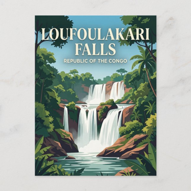 Loufoulakarifallen Republiken Kongo Vykort (Framsida)