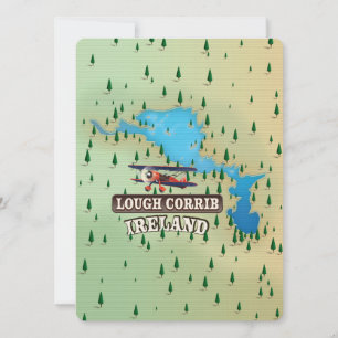 Lough Corrib Ireland Vintage Karta.