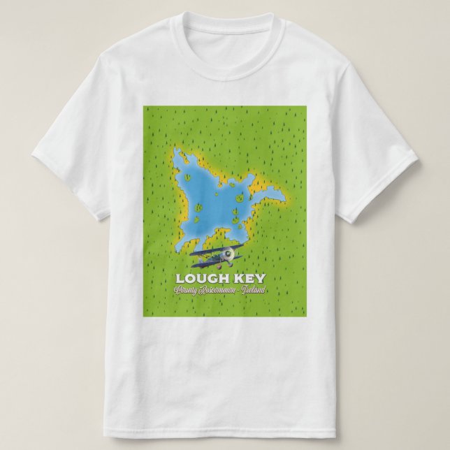 Lough Key County Roscommon, Irland karta T Shirt (Design framsida)