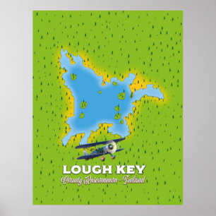 Lough Nyckel County Roscommon, Irland karta Poster