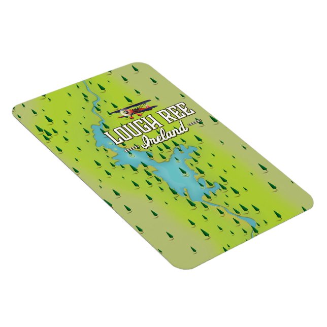 Lough Ree Irland Vintage Karta. Magnet (Högersidan)