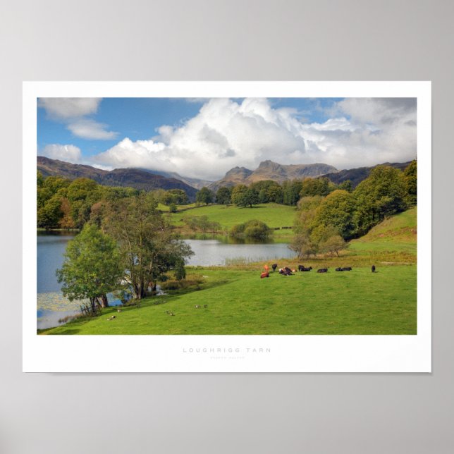 Loughrigg Tarn, distriktet Sjö Poster (Framsidan)