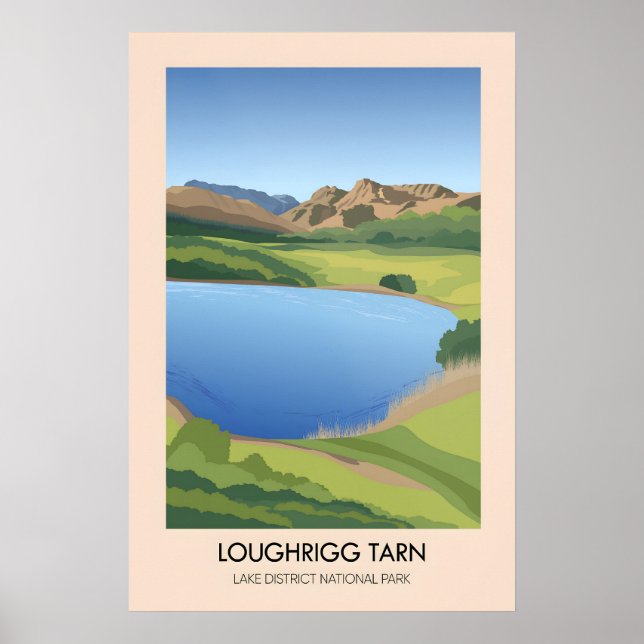 Loughrigg Tarn Lake District Reseskylt Poster (Framsidan)