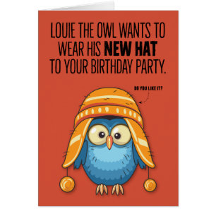Louie Uggla's nya nya Hat Birthday Card Hälsningskort