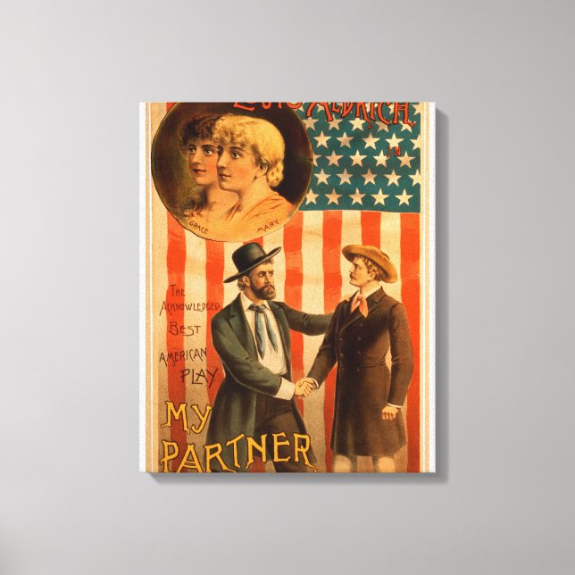 Louis Aldrich i min partner Theatrical Play Canvastryck (Framsida)
