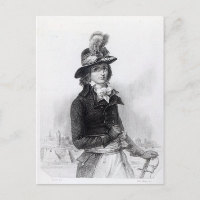 Louis Antoine de Saint-Just Vykort (Framsida)