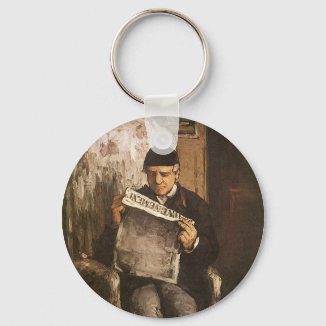 Louis Auguste Cezanne Fadern till konstnären läsan Nyckelring (Framsida)
