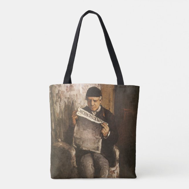 Louis Auguste Cezanne Fadern till konstnären läser Tygkasse (Baksida)
